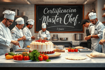 Un chef profesional practica técnicas avanzadas de cocina en un ambiente de aprendizaje.
