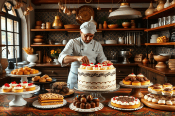Imagen destacada de postres gourmet preparados en una clase de repostería avanzada