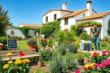 Imagen destacada de un jardín sostenible con técnicas avanzadas.