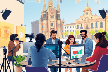 Una imagen representativa de la certificación avanzada en producción multimedia rentable, mostrando herramientas y recursos audiovisuales.