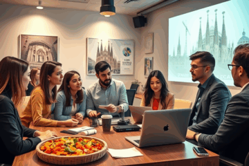 Imagen de una clase de informática básica para empresas, mostrando empleados aprendiendo habilidades tecnológicas.