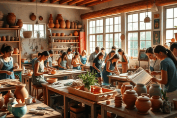 Participantes creando artesanías en el Curso Práctico de Artesanía de ArtesanArte