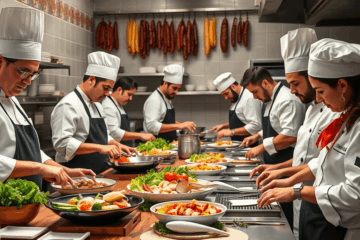 Imagen de un chef profesional en la cocina durante un curso avanzado en ChefPro Institute