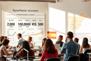 Estudiantes del curso de diseño de cejas en BrowMaster Academy analizando salarios potenciales.