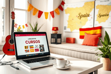 Imagen de un estudiante inscribiéndose en un curso online de español en LinguaViva