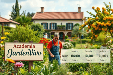 Personas aprendiendo jardinería práctica con herramientas de jardín