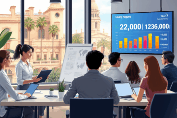 Una gráfica que muestra el rango de salarios en marketing digital desde roles iniciales hasta director de marketing.