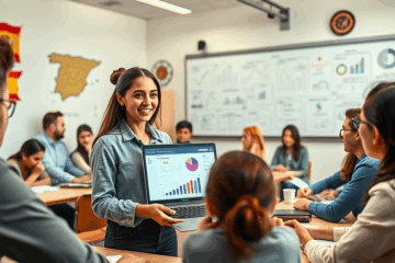Imagen de un estudiante participando en un curso avanzado de emprendimiento