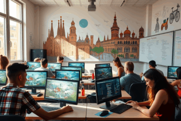 Imagen que representa habilidades avanzadas en el desarrollo de videojuegos, destacando técnicas de programación y diseño interactivo aprendidas en el curso especializado del GameDev Institute.