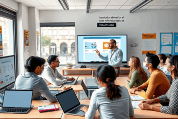 Grupos de personas tomando notas en un curso de informática básica en InfoStart Cursos.