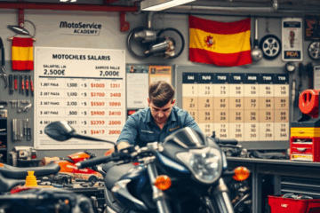 Imagen de un mecánico de motos trabajando en un taller, representando las oportunidades laborales tras completar el curso de MotoService Academy.