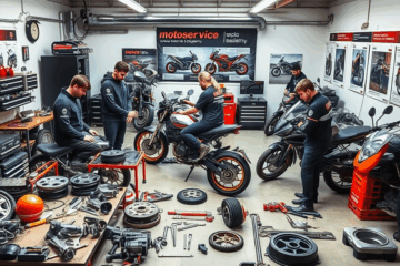 Mecánico trabajando en el mantenimiento avanzado de una motocicleta en MotoService Academy