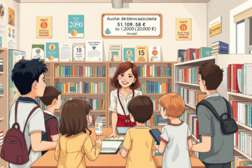 Imagen representativa del curso de Auxiliar de Biblioteca Escolar de BiblioEdu Cursos mostrando cifras de salarios.